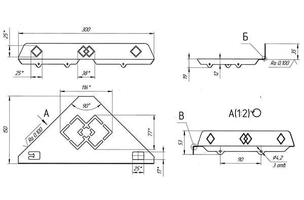 Схема - Полка в ванную Laris Retro M угловая